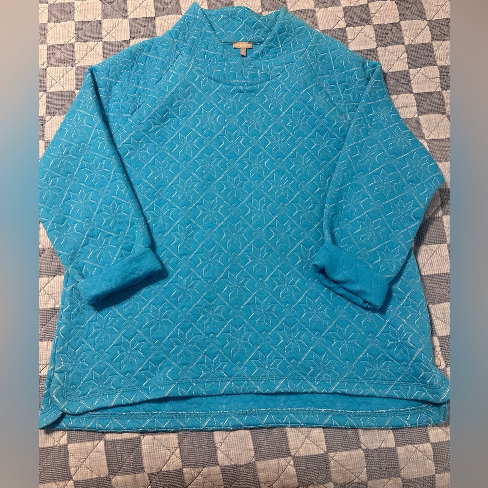 T by Talbots Metallic Snowflake Sweatshirt